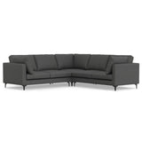 Ava - Mid Century Corner Sectional Sofa Handcrafted Dark Gray by Simpli-Home | Bel Furniture