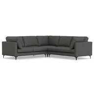 Ava - Mid Century Corner Sectional Sofa Handcrafted Dark Gray by Simpli-Home | Bel Furniture