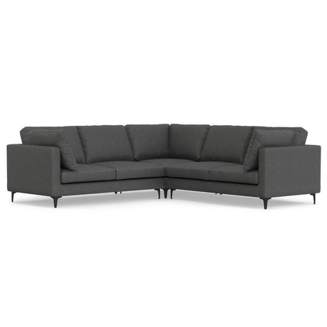 Ava - Mid Century Corner Sectional Sofa Handcrafted Dark Gray by Simpli-Home | Bel Furniture