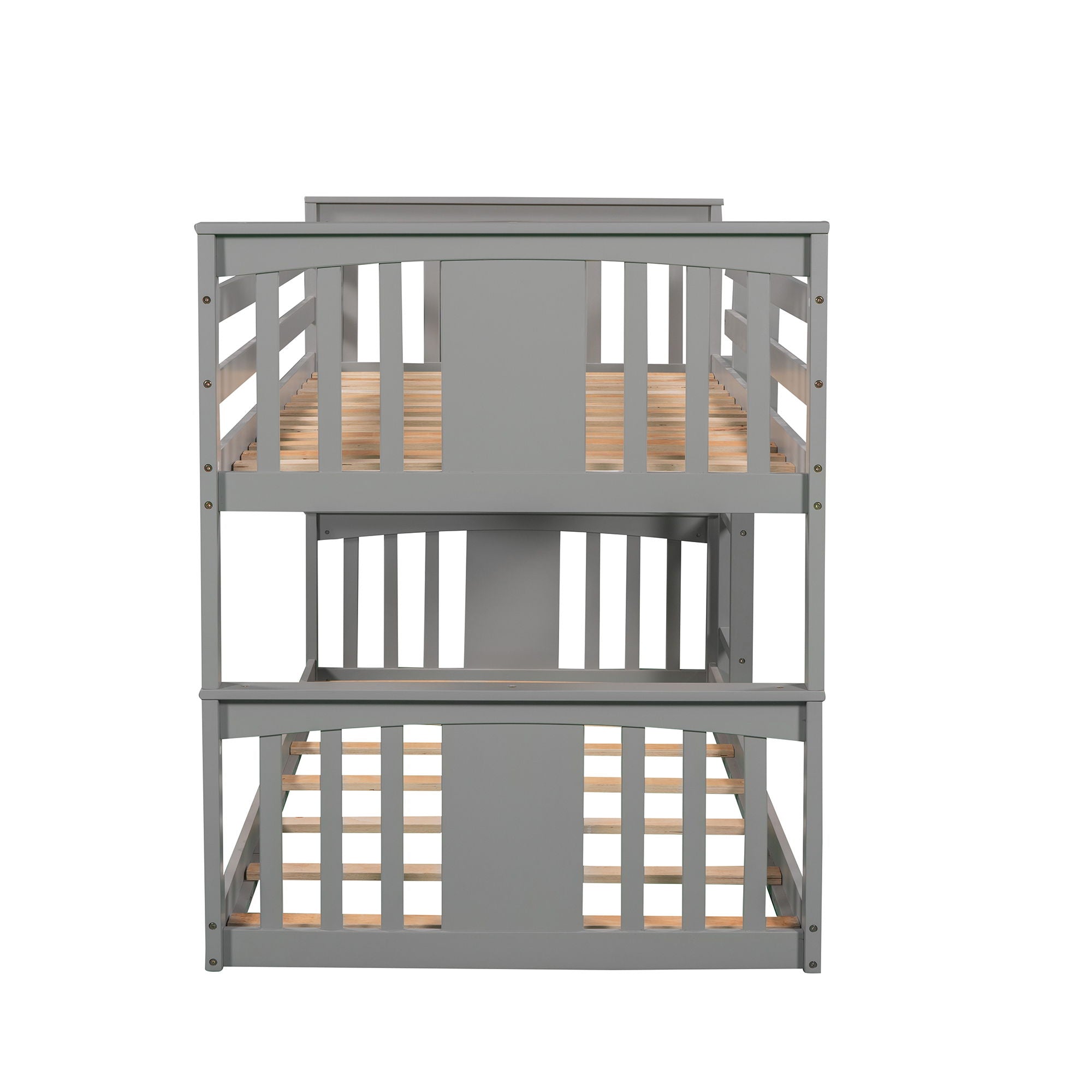 79.5" Twin Over Twin Bunk Bed With Ladder - Gray