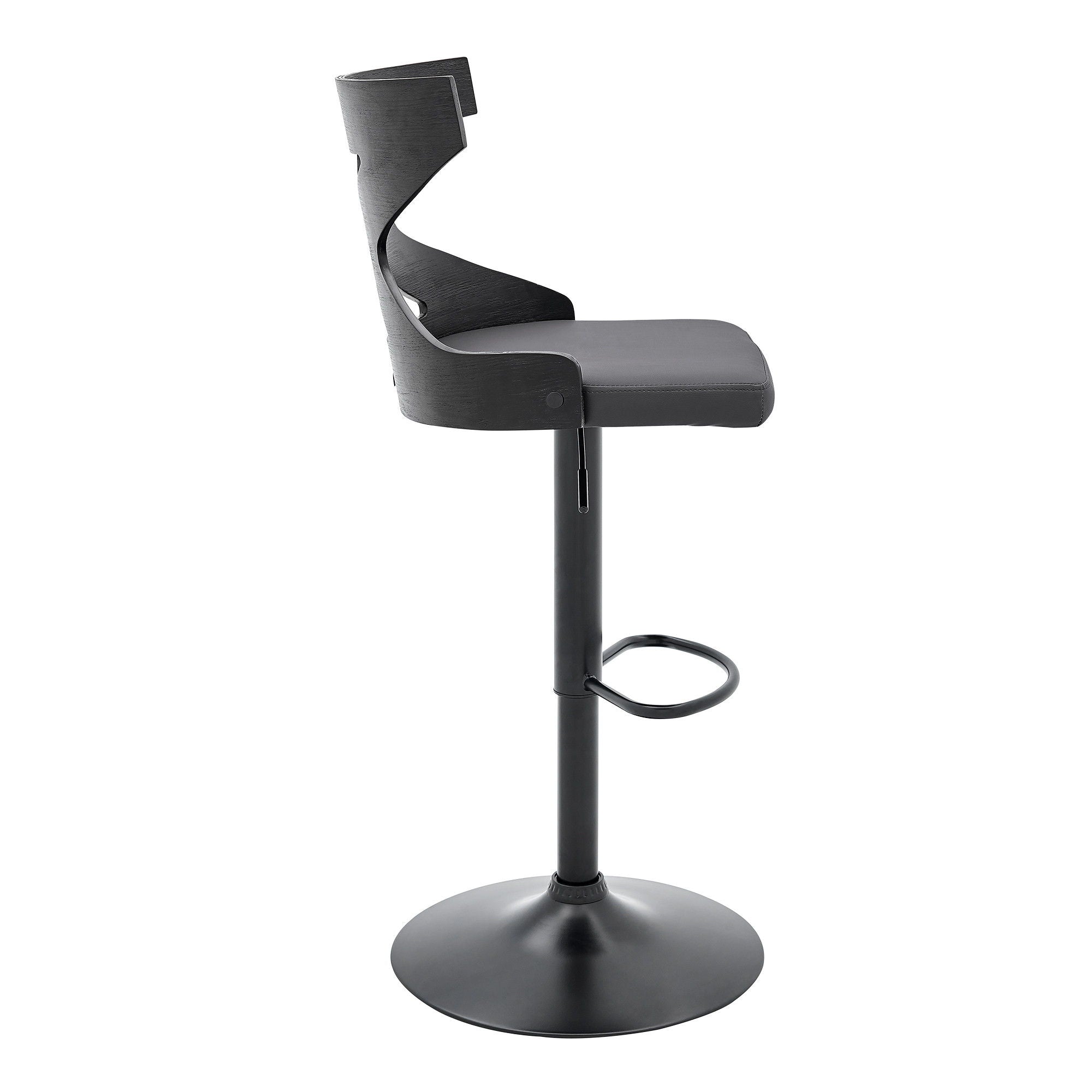 Swivel Backless Adjustable Height Bar Chair - Gray / Black