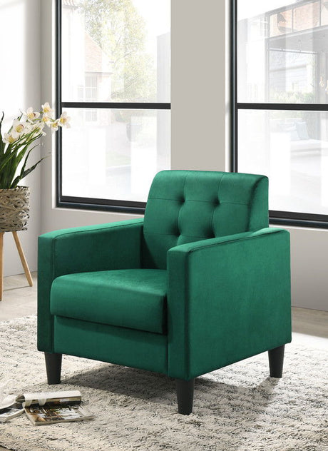 Hale - Velvet Accent Armchair With Tufting by Lilola Home | Bel Furniture