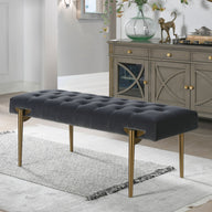 Aria - Upholstered Gold Accent Bench by Jennifer Taylor Home | Bel Furniture