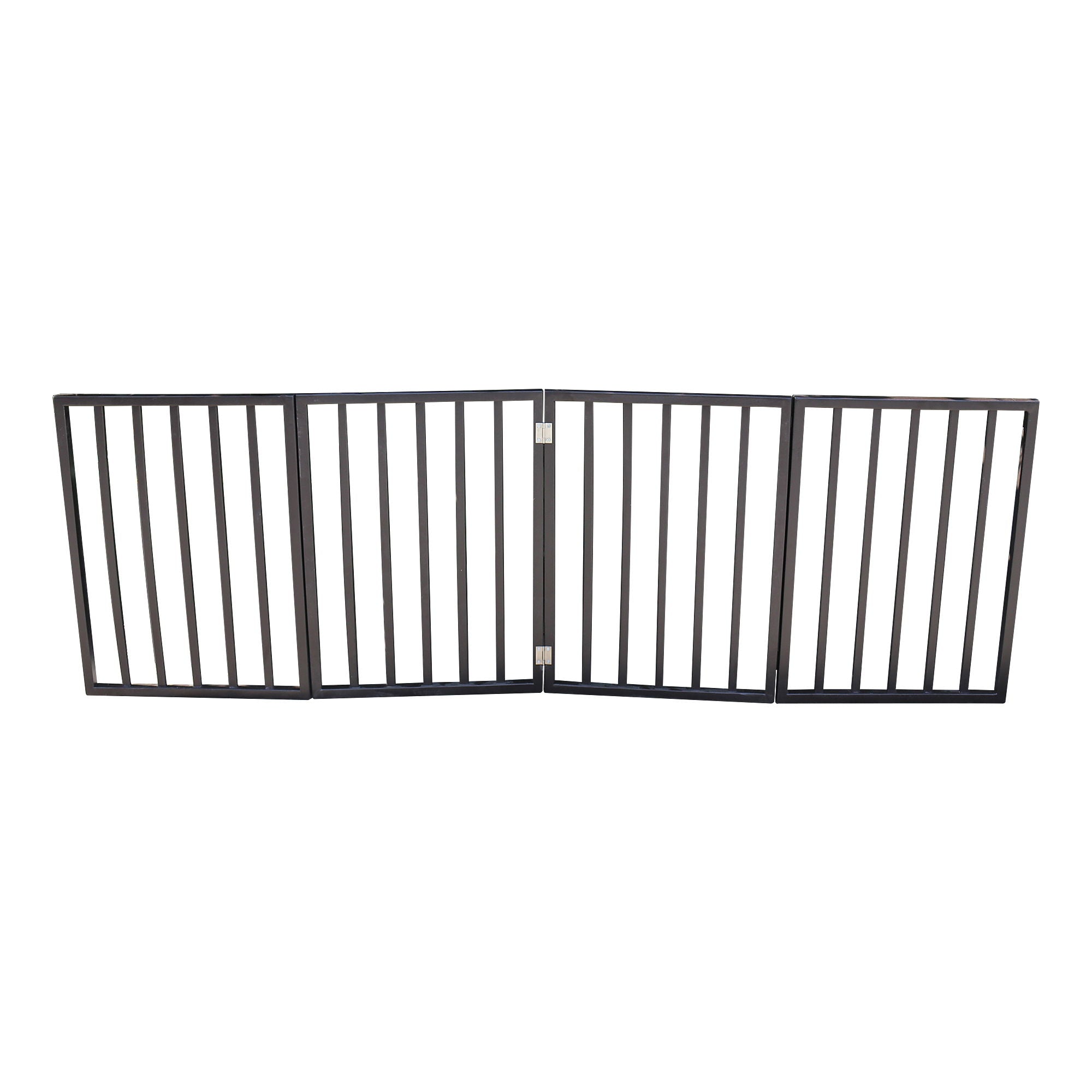 Pet Gate Dog Gate For Doorways, Stairs Or House Freestanding, Folding - Dark Brown