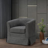 Tucker - Woven Fabric Swivel Barrel Chair by Lilola Home | Bel Furniture