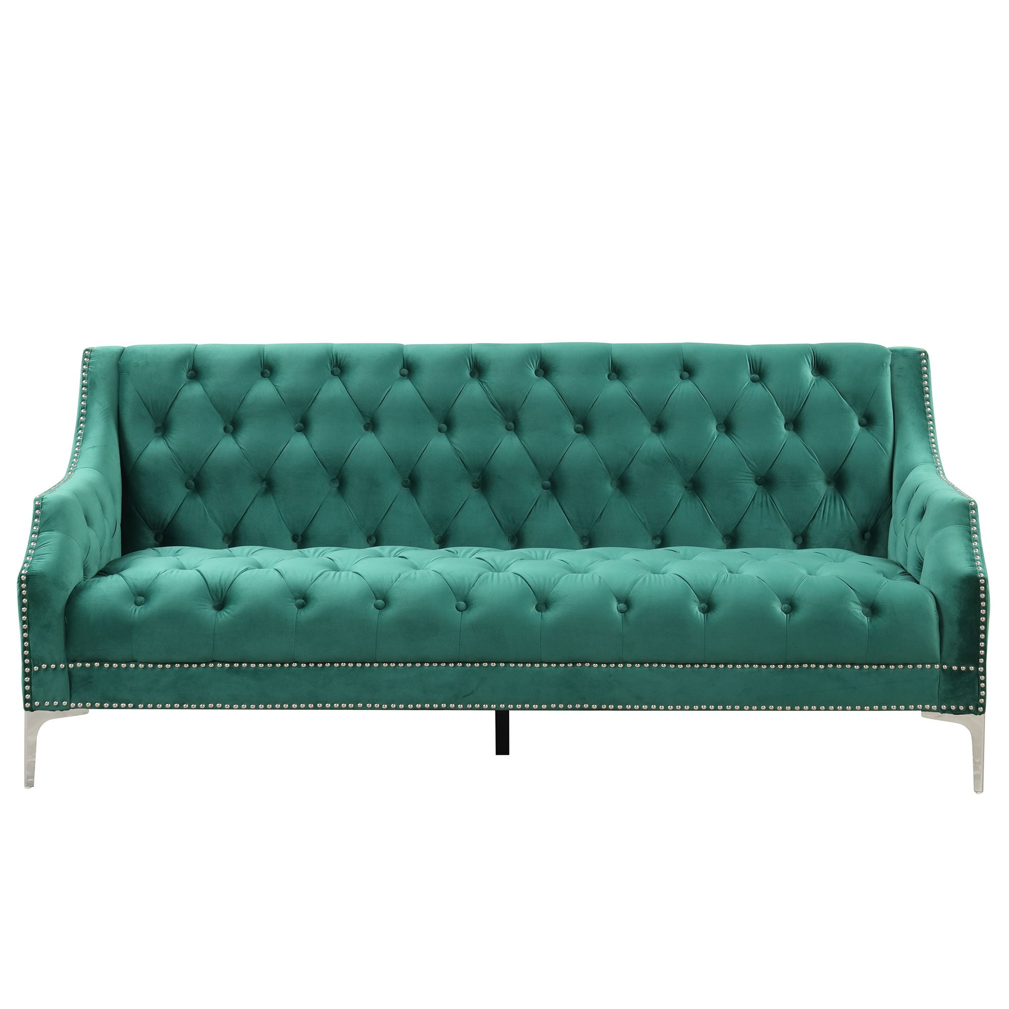 Modern Sofa Dutch Plush Upholstered Sofa With Metal Legs, Button Tufted Back