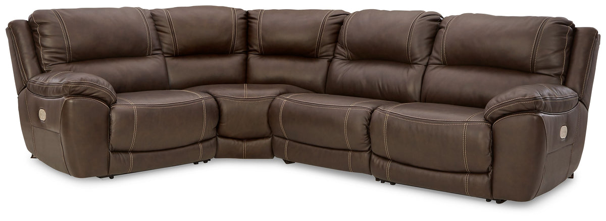 Dunleith - Power Reclining Sectional Dark Brown 4 Pc. Power Reclining Sectional by Signature Design by Ashley® | Bel Furniture