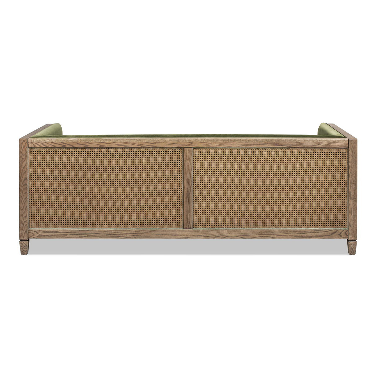 Georgia - Cane Tuxedo Sofa - Olive Green by Jennifer Taylor Home | Bel Furniture