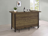 Bellemore - Freestanding Home Bar Wine Cabinet - Rustic Oak by CoasterEssence | Bel Furniture