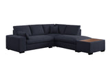 Joshua - 100" Sectional Sofa with Right Facing Chaise and Console Ottoman by Lilola Home | Bel Furniture