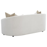 Rainn - Boucle Upholstered Sloped Arm Sofa - Latte by CoasterEssence | Bel Furniture