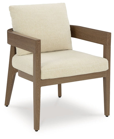 Serene Bay - Dark Brown / White - Arm Chair With Cushion (Set of 2) by Signature Design by Ashley® | Bel Furniture