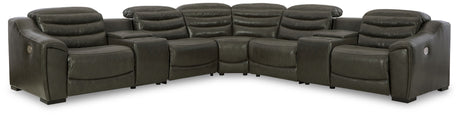 Center Line - Power Recliner Sectional Dark Gray 7 Pc. Power Reclining Sectional by Signature Design by Ashley® | Bel Furniture