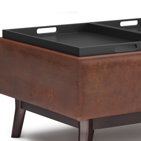 Owen - Tray Top Small Coffee Table Upholstered Storage Ottoman - view 24