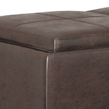 Avalon - Storage Ottoman - Distressed Brown by Simpli-Home | Bel Furniture