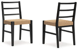 Isanti - Dining Room Side Chair (Set of 2) - Light Brown / Black