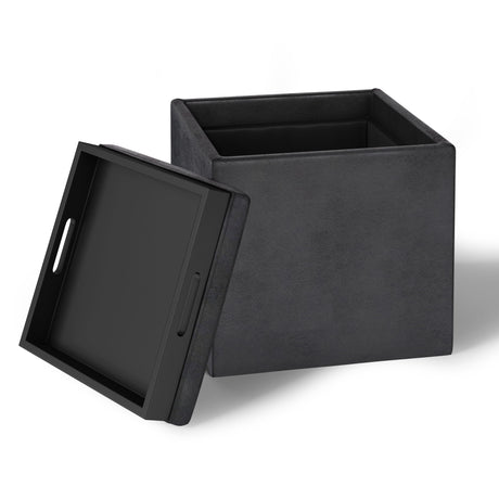 Rockwood - Upholstered Cube Storage Ottoman With Tray - view 66