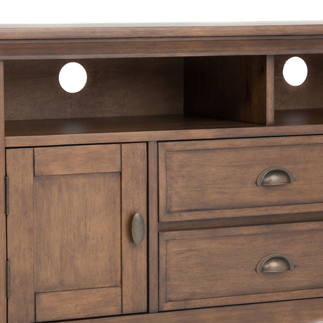 Redmond - TV Media Stand - Rustic Natural Aged Brown by Simpli-Home | Bel Furniture