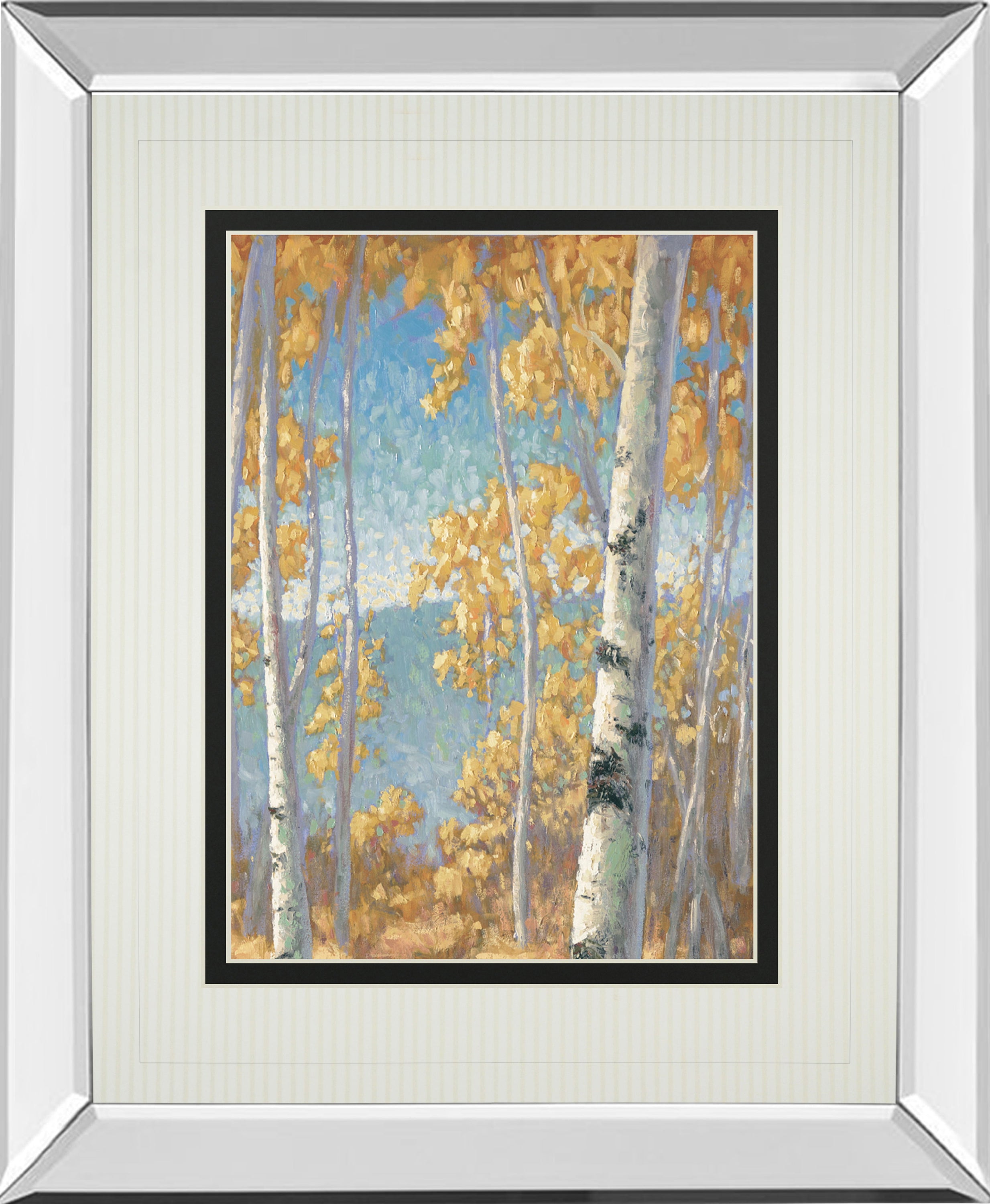 Honey Birch Il By John Macnab - Mirror Framed Print Wall Art - Yellow