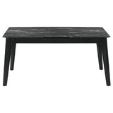 Crestmont - Extension Dining Table Faux Marble - Black by CoasterEssence | Bel Furniture