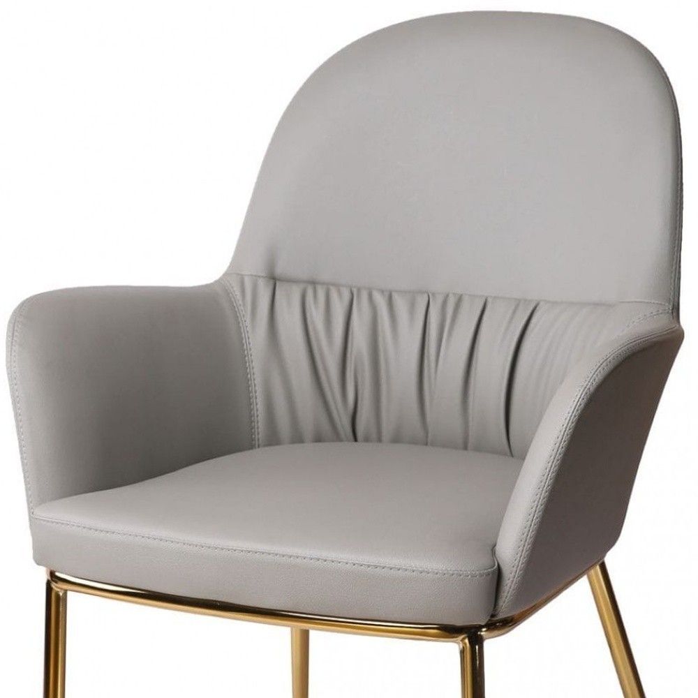 Mod Faux Leather And Gold Accent Chair - Gray