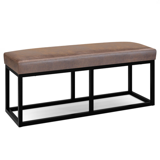 Reynolds - Bench - Distressed Chestnut Brown by Simpli-Home | Bel Furniture