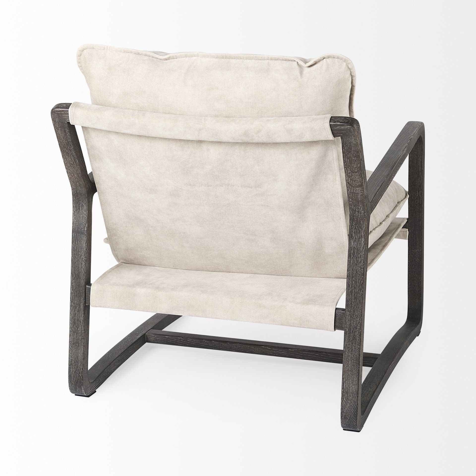 Fabric Lounge Chair - Cream / Black