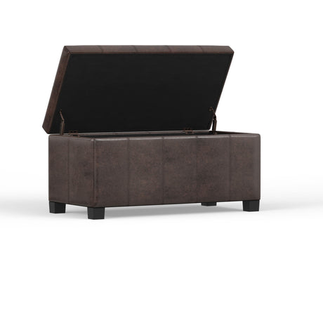 Dover - Storage Ottoman Bench - Distressed Brown - view 6
