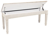 Skempton - White - Storage Bench by Signature Design by Ashley® | Bel Furniture