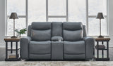 Mindanao - Steel - 2 Pc. - Power Reclining Sofa, Power Reclining Loveseat with Console by Signature Design by Ashley® | Bel Furniture