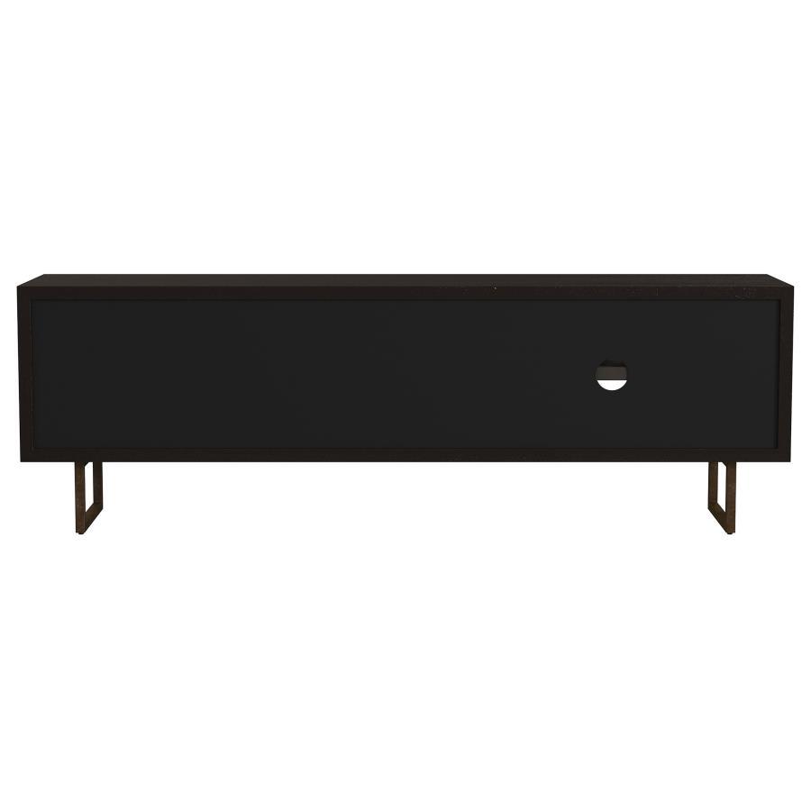 Marsden - 2 Door Mango Wood TV Stand - Charcoal Black