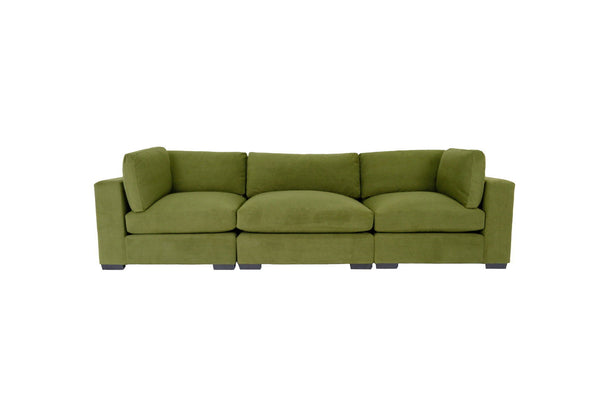 Polyester Sofa With Black Legs - Moss Green