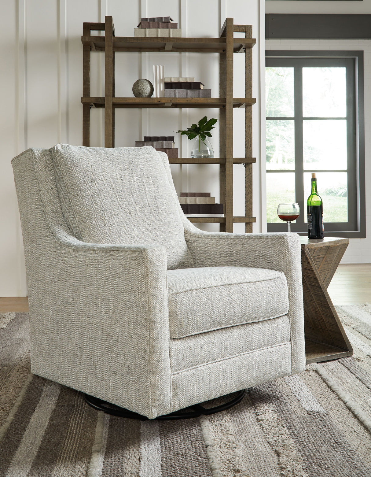 Kambria - Fog - Swivel Glider Accent Chair by Signature Design by Ashley® | Bel Furniture