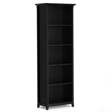 Acadian - 5 Shelf Bookcase, Handcrafted Black by Simpli-Home | Bel Furniture