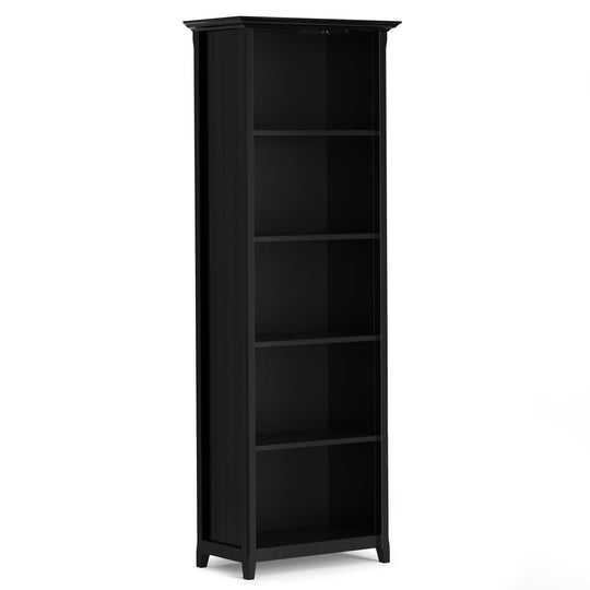 Acadian - 5 Shelf Bookcase, Handcrafted Black by Simpli-Home | Bel Furniture