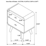 Robyn - 2-Drawer Nightstand by CoasterEssence | Bel Furniture