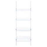 Amaturo - 4-Shelf Acrylic Ladder Bookshelf - Clear by CoasterEssence | Bel Furniture