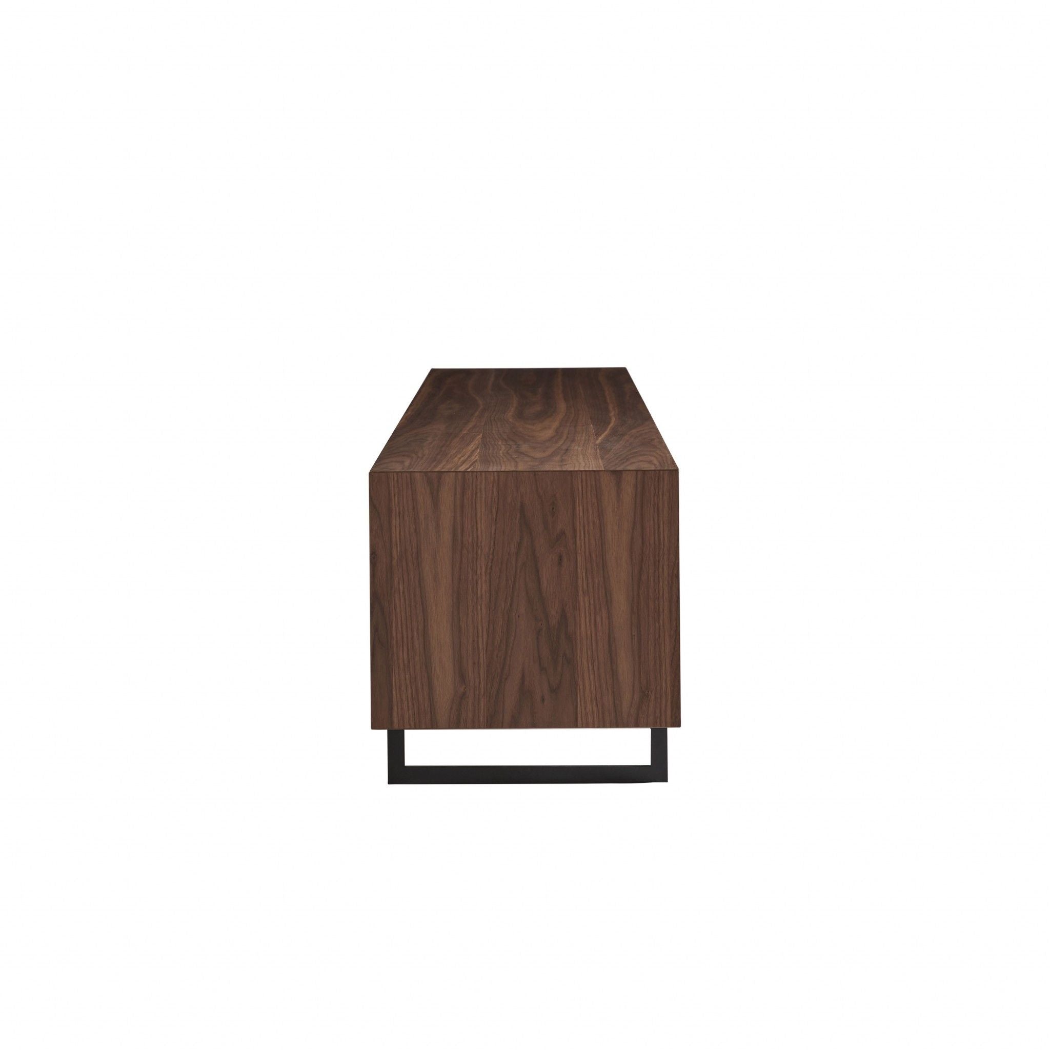 Media TV Stand In Walnut - Dark Gray