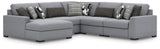 Bealton - Sectional Gray 5 Pc. Left Arm Facing Corner Chaise Sectional by Benchcraft® | Bel Furniture