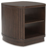 Korestone - Dark Brown - Square End Table by Signature Design by Ashley® | Bel Furniture