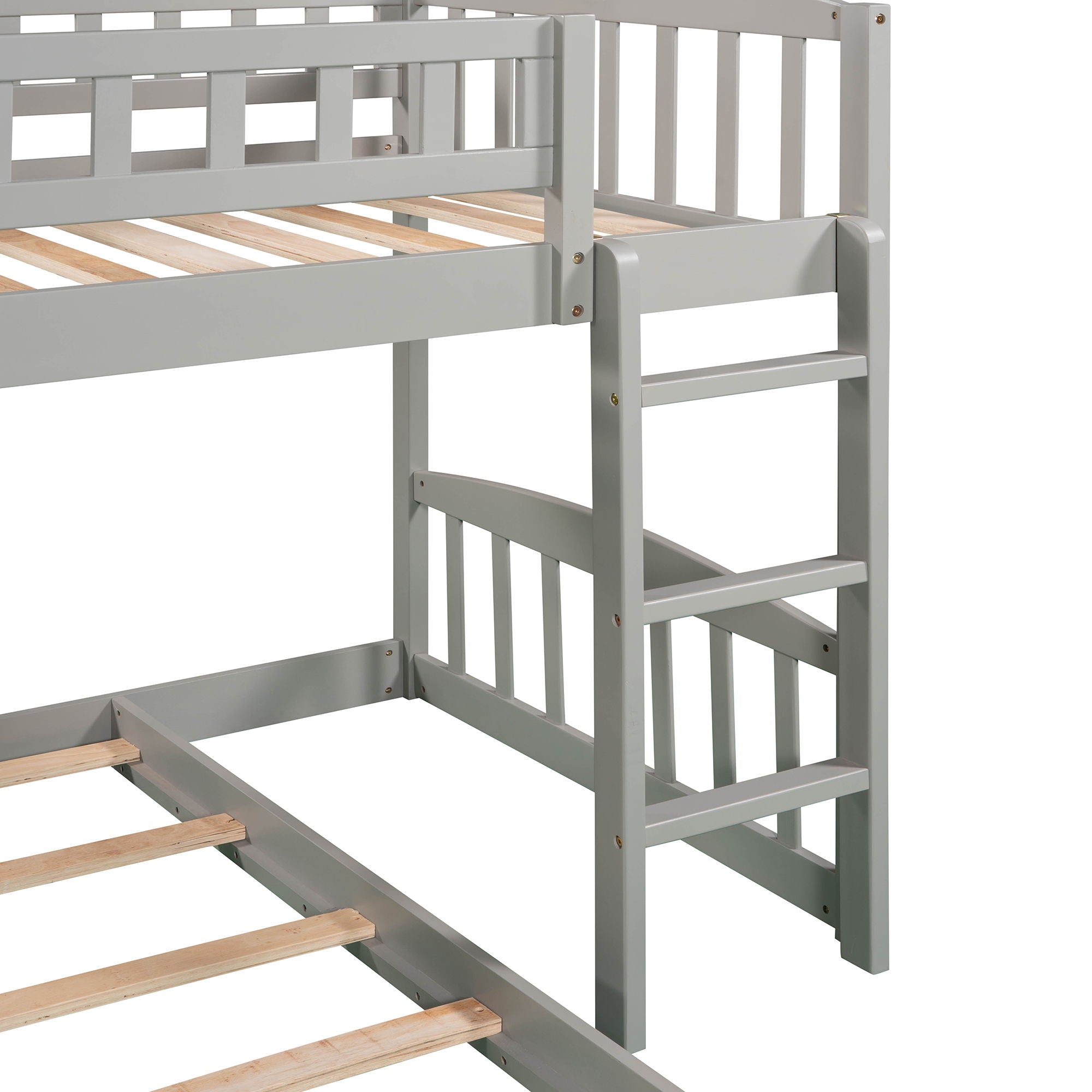 Twin Over Twin Stairway Bunk Bed With Two Drawers And Slide