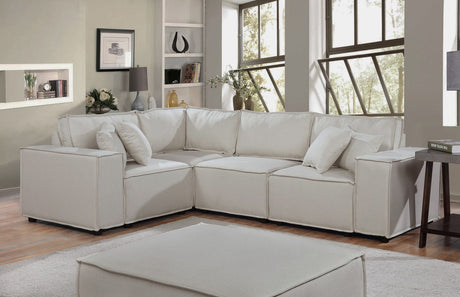 Melrose - Modular Sectional Sofa With Ottoman by Lilola Home | Bel Furniture