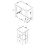 Natividad - 5 Piece Pub Height Bar Table Set - White High Gloss by CoasterEveryday | Bel Furniture