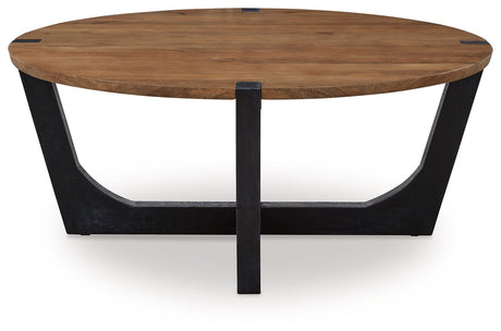 Hanneforth - Round Cocktail Table - Brown - view 7
