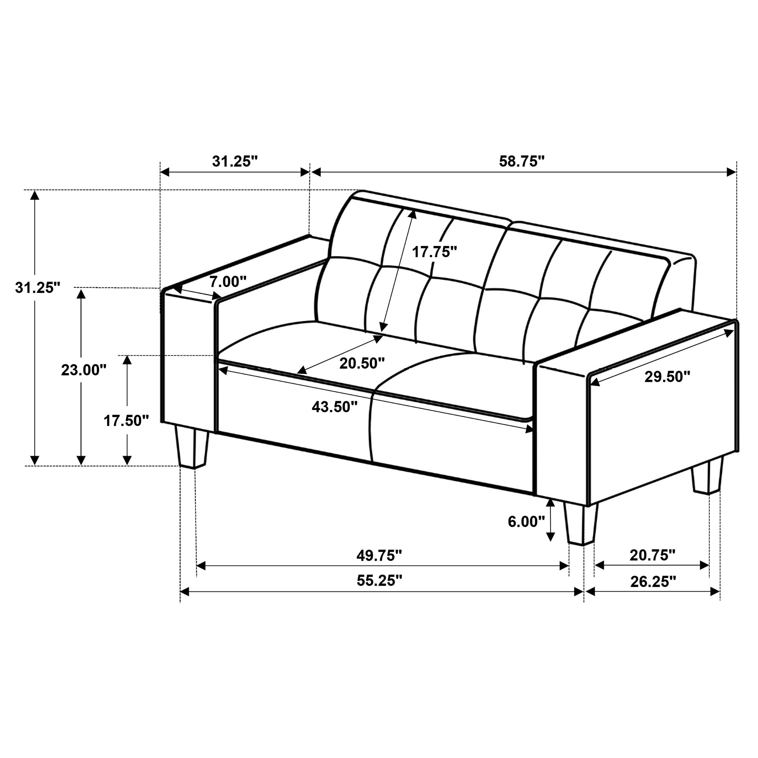 Deerhurst - Upholstered Track Arm Tufted Loveseat - Greige