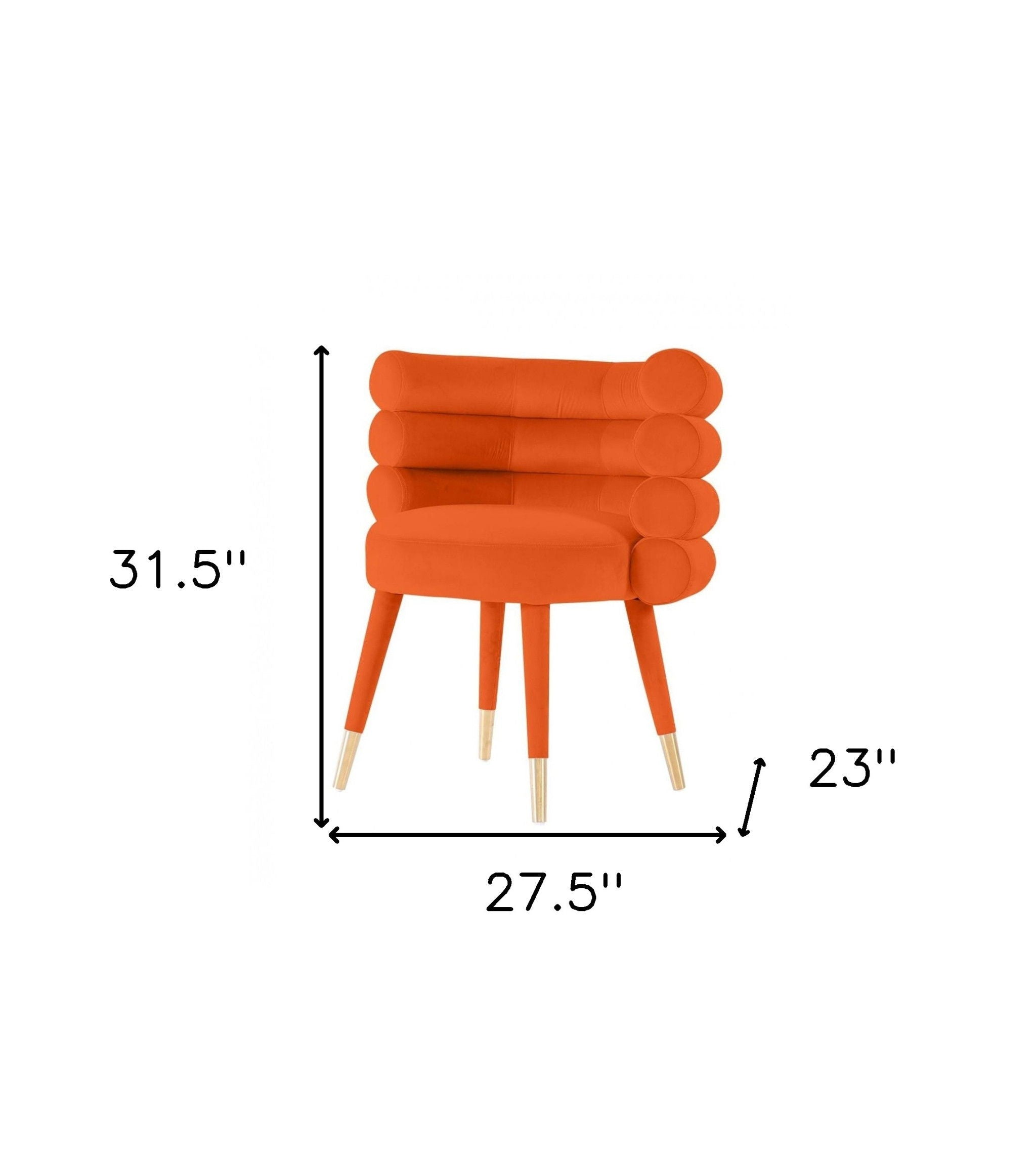 Velvet Barrel Chair - Orange