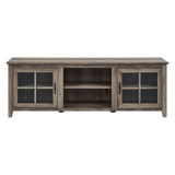 Modern Farmhouse 2 Door Glass Windowpane 70" TV Stand For 80" TVs by Walker Edison | Bel Furniture