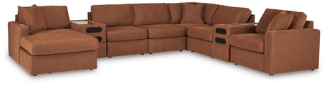 Modmax - Spice - Sectional Light Brown 8 Pc. Sectional With Laf Corner Chaise And Audio Consoles by Signature Design by Ashley® | Bel Furniture