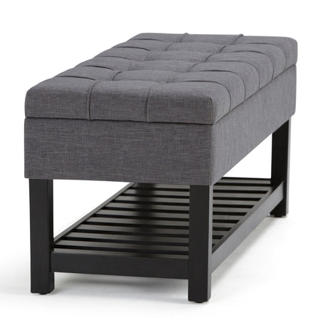 Saxon - Upholstered Transitional Storage Ottoman Bench - view 20