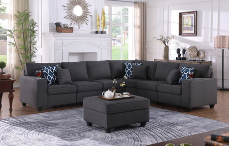 Cooper - Comfort Sectional Sofa With Ottomans And Cupholder